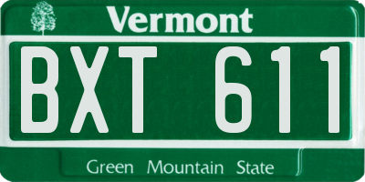 VT license plate BXT611