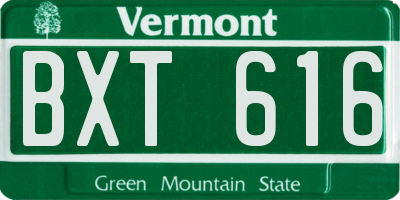 VT license plate BXT616