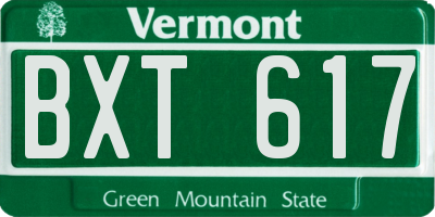 VT license plate BXT617
