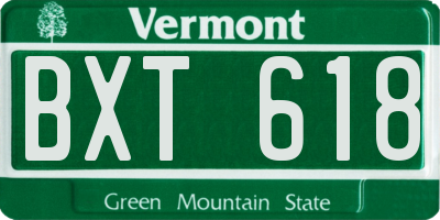 VT license plate BXT618