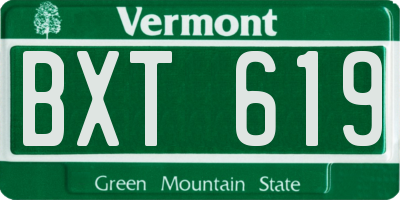 VT license plate BXT619