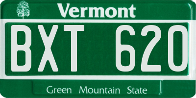 VT license plate BXT620