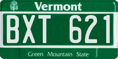 VT license plate BXT621