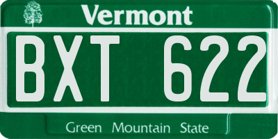 VT license plate BXT622