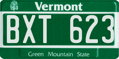 VT license plate BXT623