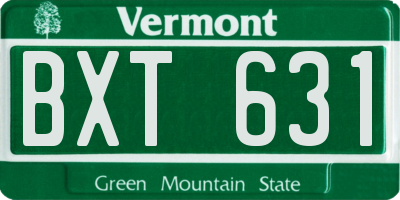 VT license plate BXT631