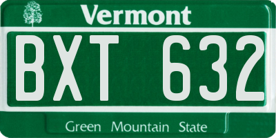 VT license plate BXT632