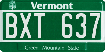 VT license plate BXT637