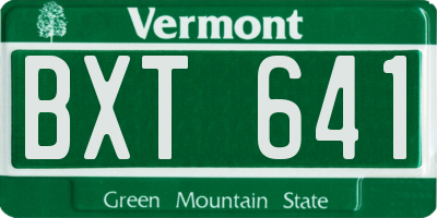 VT license plate BXT641