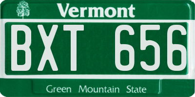 VT license plate BXT656