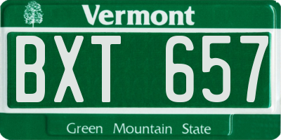 VT license plate BXT657