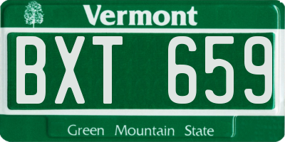 VT license plate BXT659