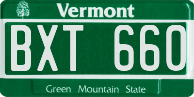 VT license plate BXT660