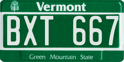 VT license plate BXT667