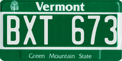 VT license plate BXT673