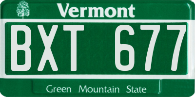VT license plate BXT677