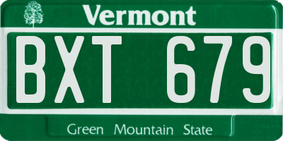 VT license plate BXT679
