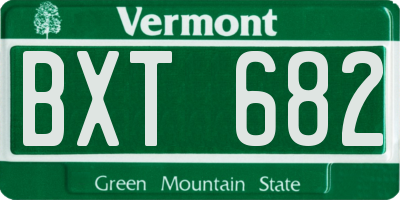 VT license plate BXT682