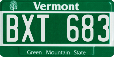 VT license plate BXT683