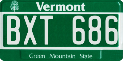 VT license plate BXT686