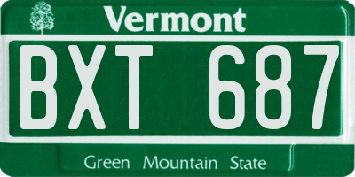 VT license plate BXT687