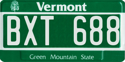 VT license plate BXT688