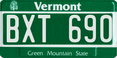 VT license plate BXT690