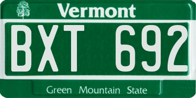 VT license plate BXT692