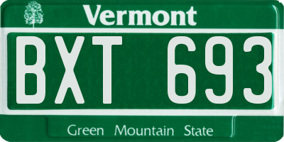 VT license plate BXT693