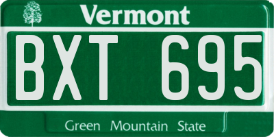 VT license plate BXT695