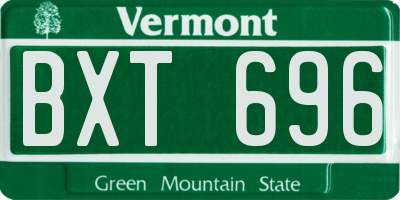VT license plate BXT696