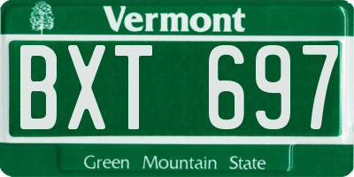 VT license plate BXT697