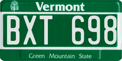 VT license plate BXT698