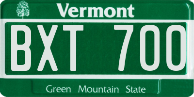 VT license plate BXT700