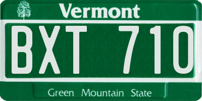VT license plate BXT710