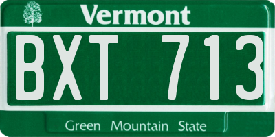 VT license plate BXT713