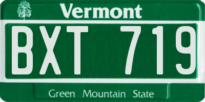 VT license plate BXT719