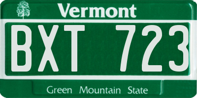 VT license plate BXT723