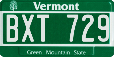 VT license plate BXT729