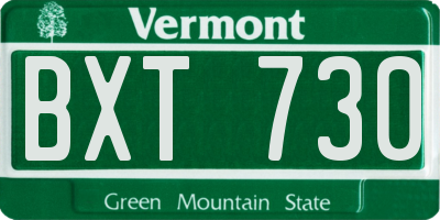 VT license plate BXT730