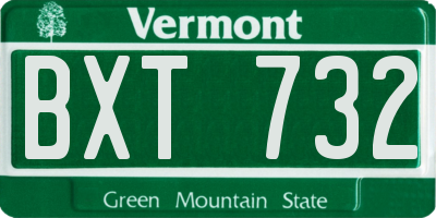 VT license plate BXT732