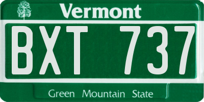 VT license plate BXT737