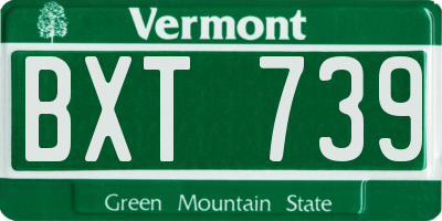 VT license plate BXT739