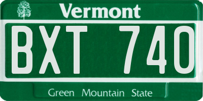VT license plate BXT740