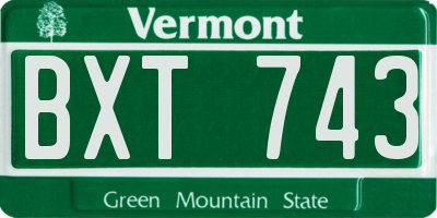 VT license plate BXT743