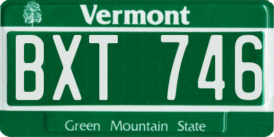 VT license plate BXT746