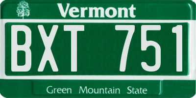 VT license plate BXT751