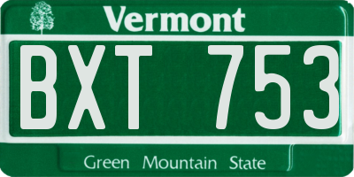 VT license plate BXT753