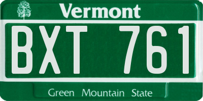 VT license plate BXT761