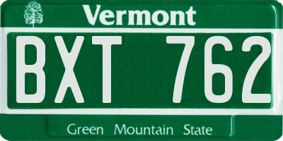 VT license plate BXT762